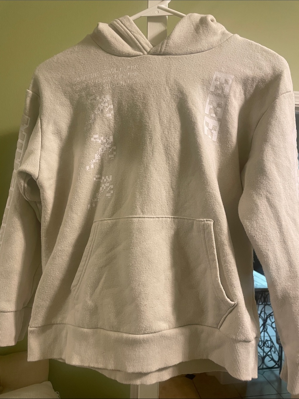 Old Navy Cream Hooded Pullover Sweatshirt for Kids